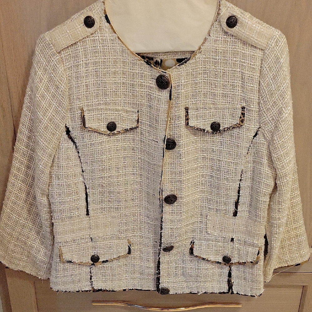 Women's Cream Tweed Jacket